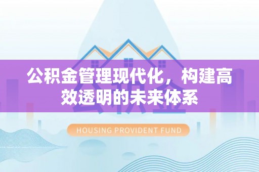 万秀公积金管理现代化，构建高效透明的未来体系