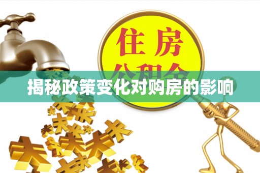 万秀揭秘政策变化对购房的影响