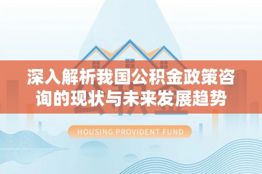 万秀深入解析我国公积金政策咨询的现状与未来发展趋势