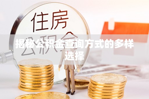 万秀揭秘公积金查询方式的多样选择